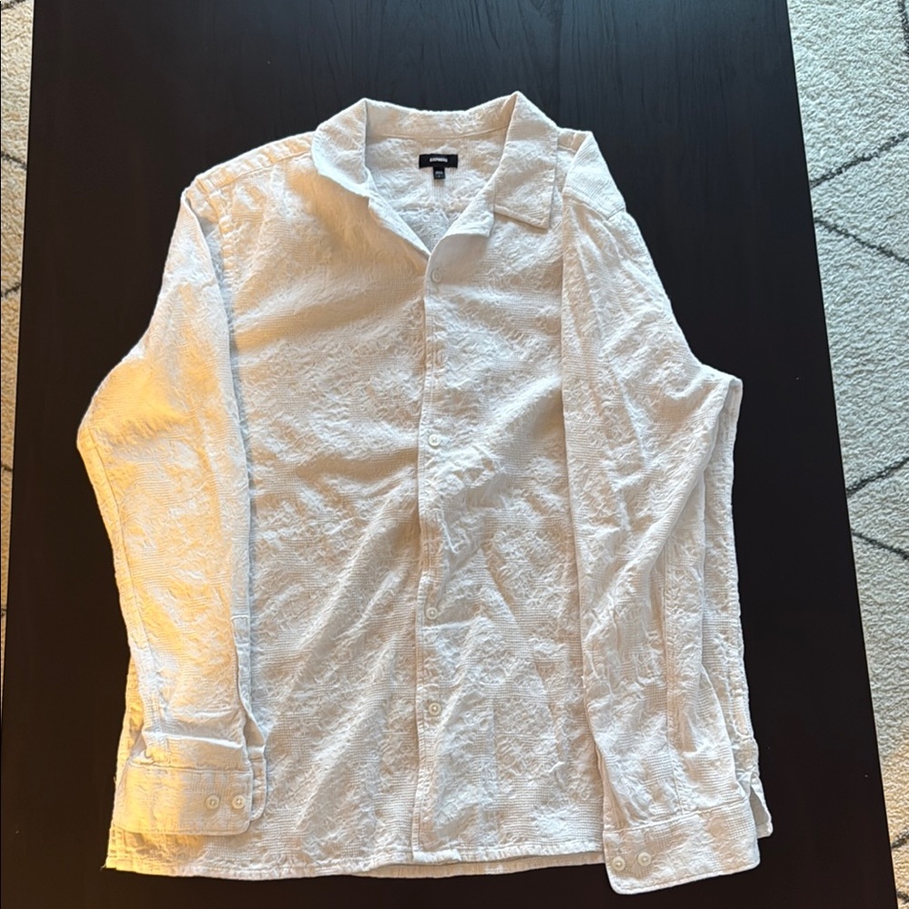 Men's Express White linen button down